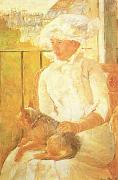 Mary Cassatt Woman with Dog  ghgh oil painting picture wholesale